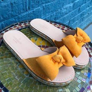 Kate Spade Idalah Yellow Suede Sandals